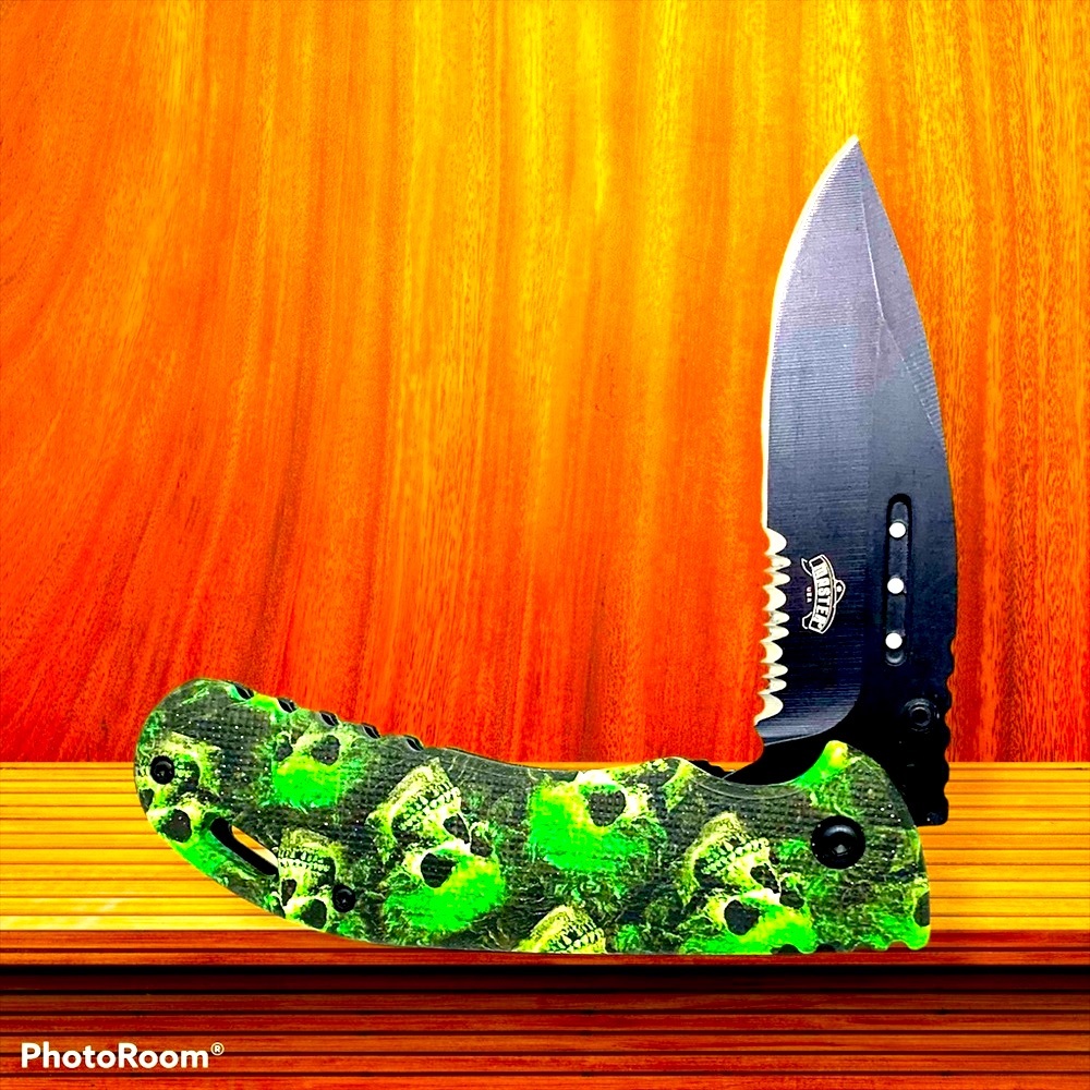 New Camo Spring Assisted Folding Knife